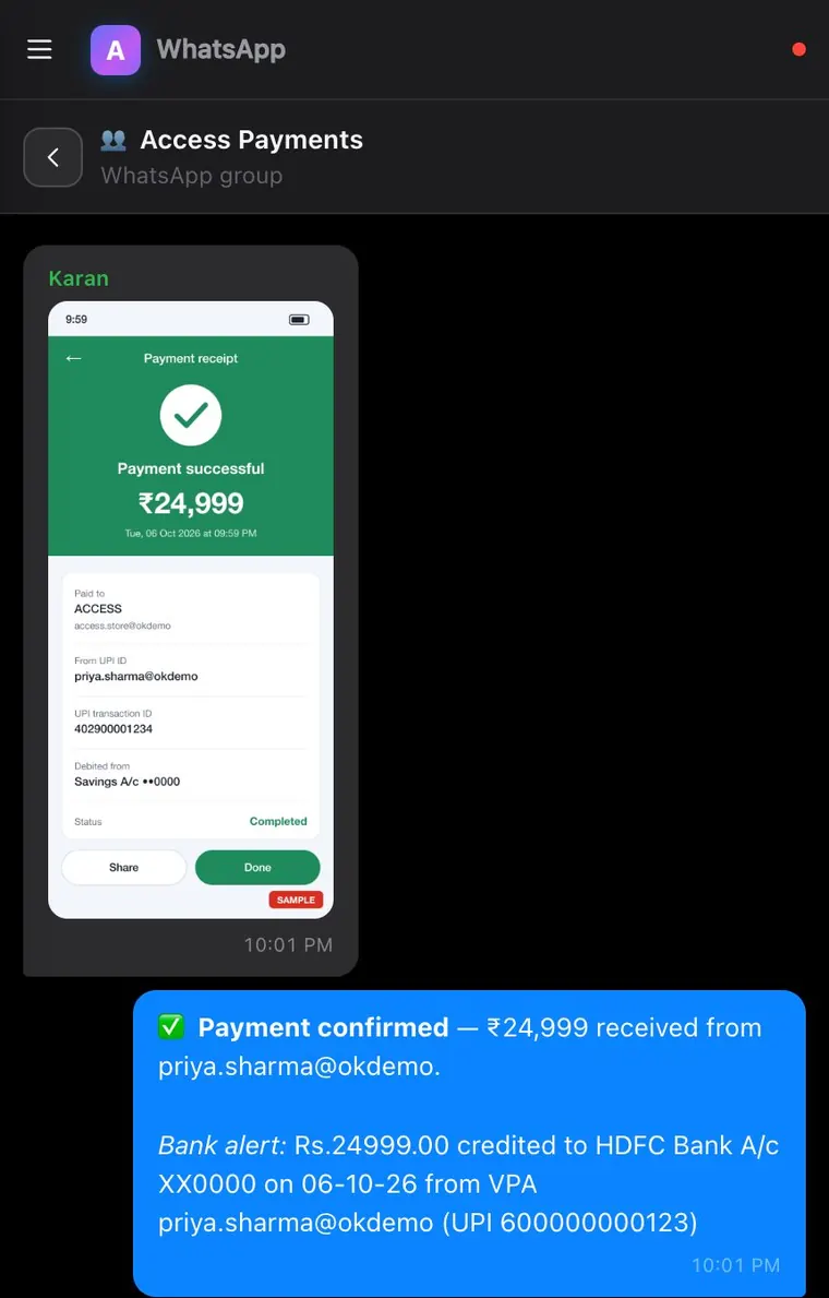 UPI confirmed in seconds, owner or not