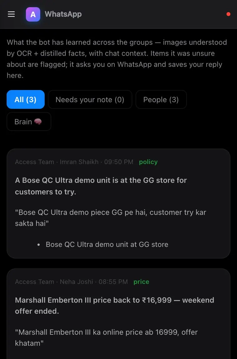It learns from your team chats