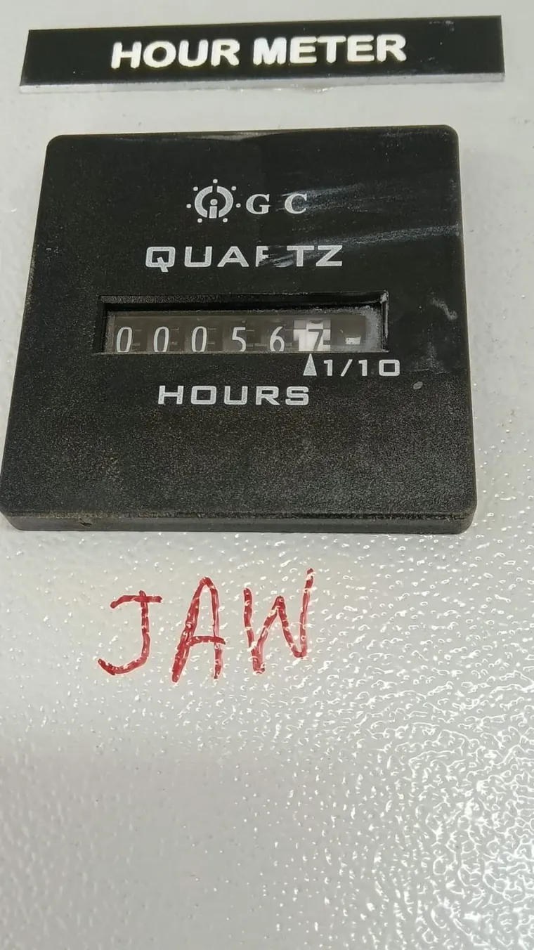 Machine hour meter photographed on site